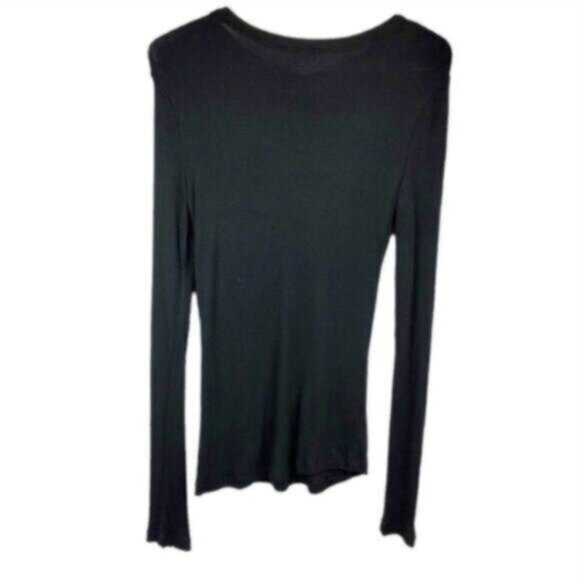 NWT BP Black Ribbed Long Sleeve Tee Shirt Medium - Picture 5 of 7